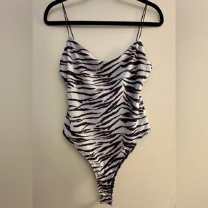 NEW Zara Animal Print Tulle Bodysuit
